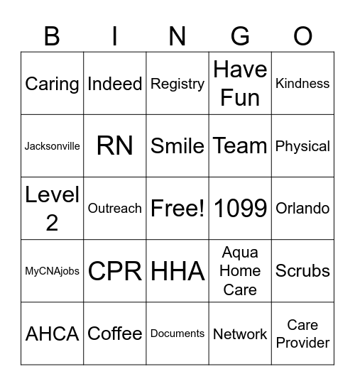 Recruitment Bingo Card