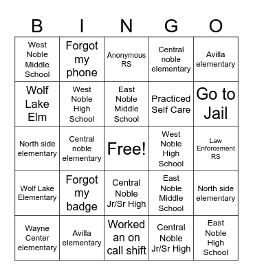 DCS Bingo Card