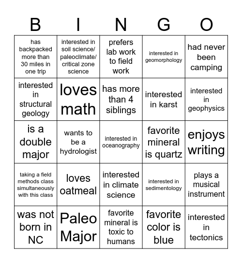2750 Bingo Card