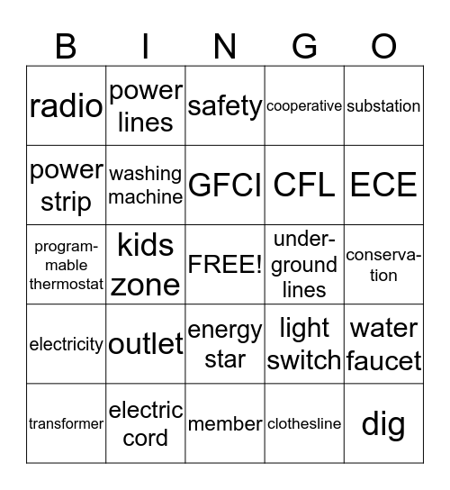 ECE BINGO Card
