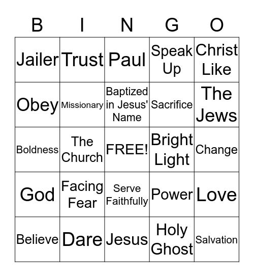 The Colossal World Bible Bingo Card