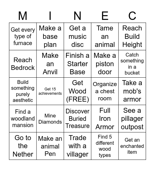 Forever World Day 1 Bingo Card