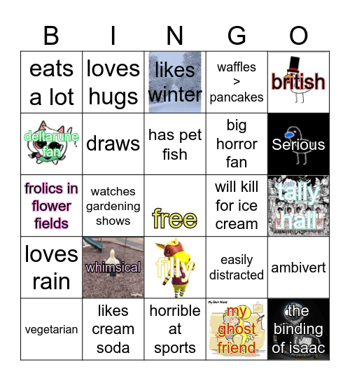 help me Bingo Card