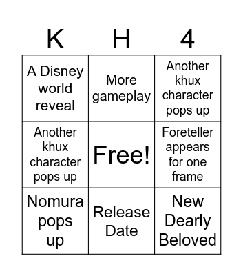 D23 Bingo Card