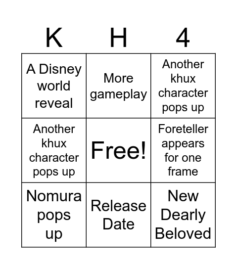D23 Bingo Card