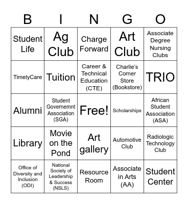 Charge Up! Bingo Card