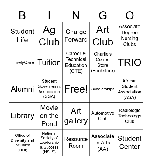 Charge Up! Bingo Card