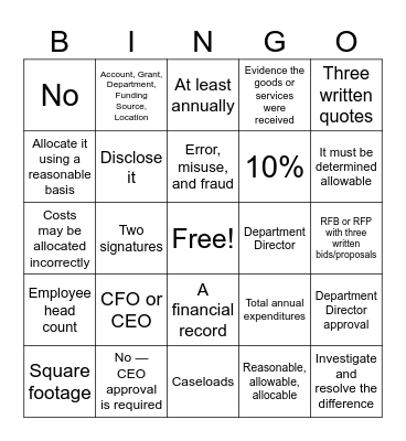 CRCL SEED Conference Bingo Card