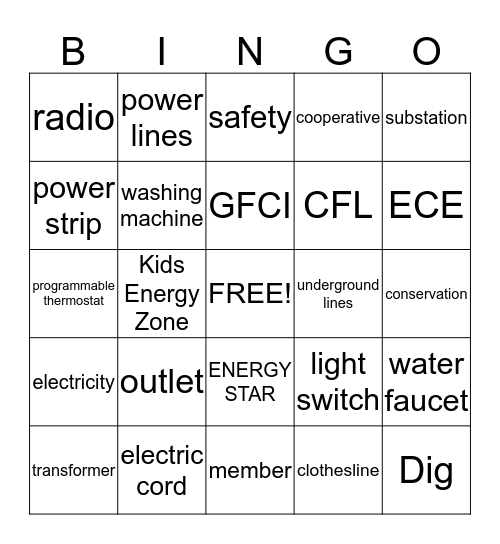 ECE BINGO Card