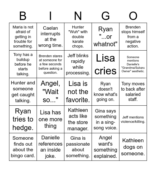 Store Bingo Card