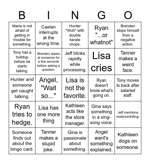 Store Bingo Card