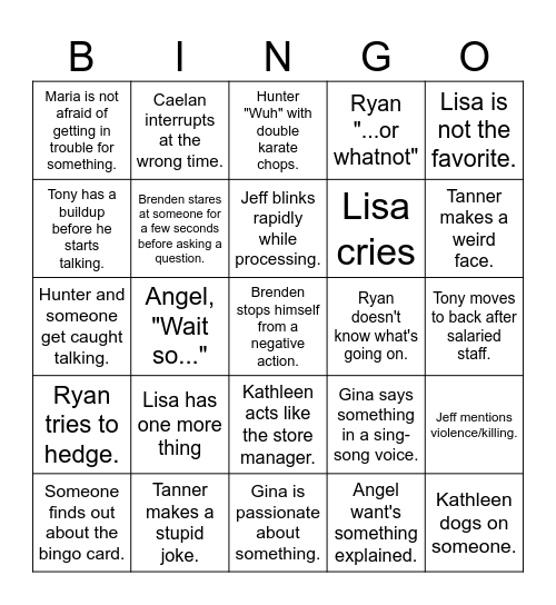 Store Bingo Card