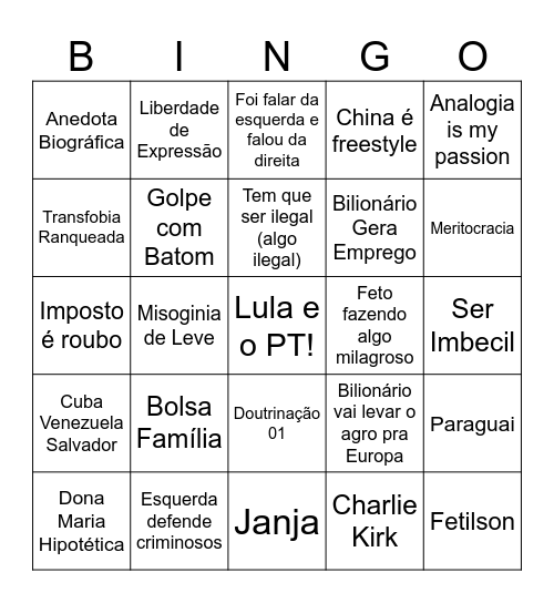 Bingo Das Galinhas Bingo Card
