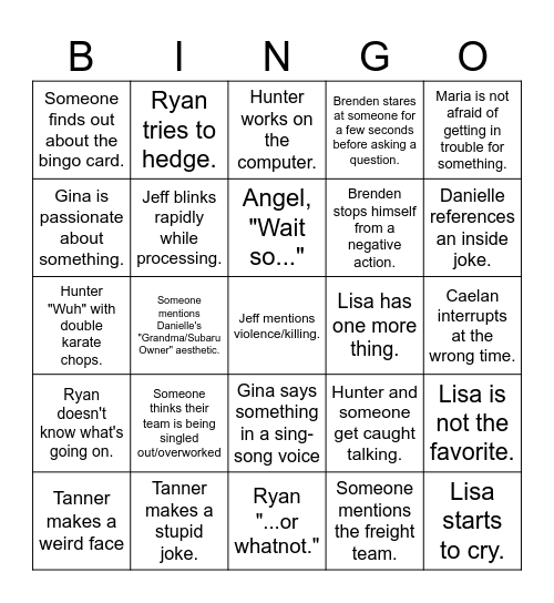Store Bingo Card