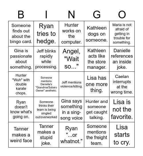 Store Bingo Card