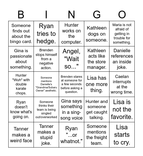 Store Bingo Card