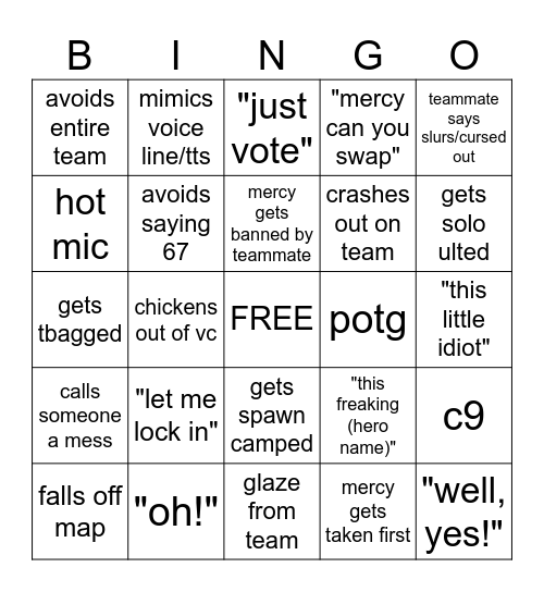 FANTARIE BINGO Card