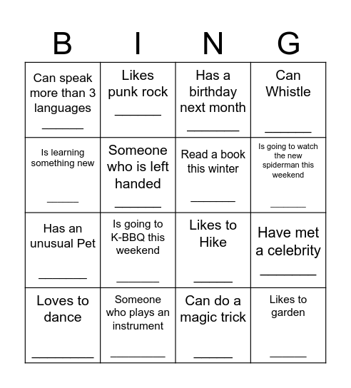 The Payments Team Bingo Card