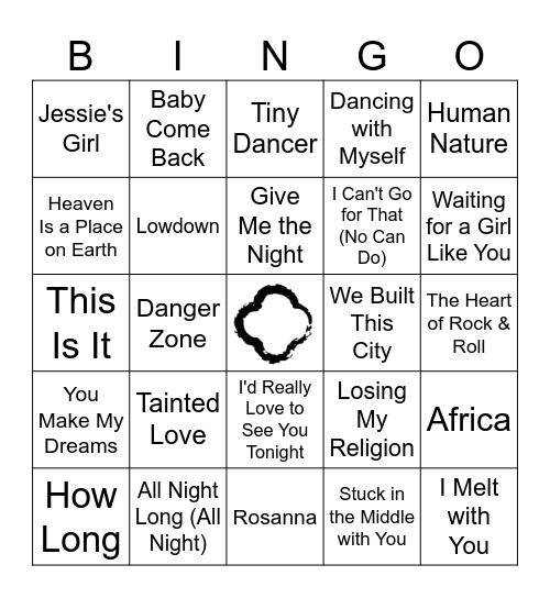 Yacht Rock Bingo Card