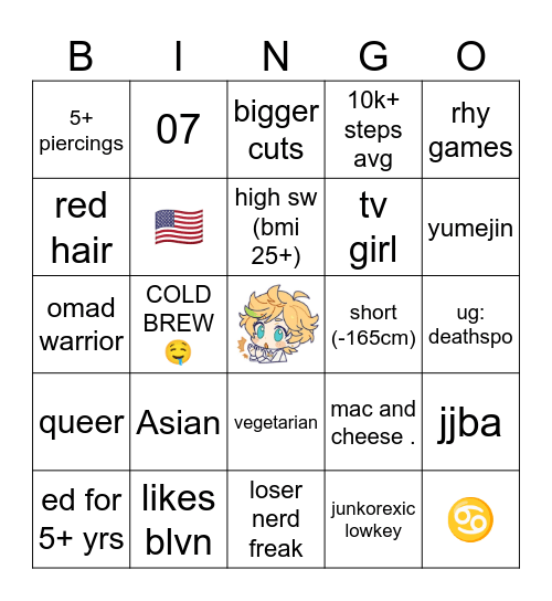 Juniper Juni June Bingo Card