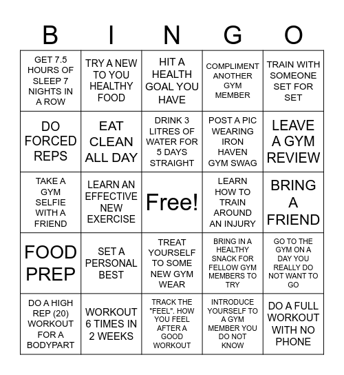 IRON HAVEN GINGO Bingo Card