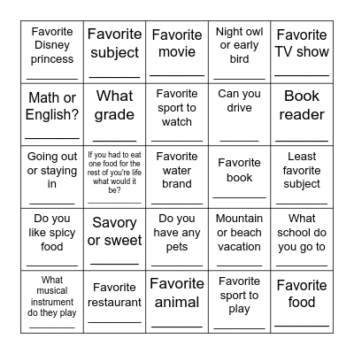 Girls of Steel Orientation: Get to know people! Bingo Card