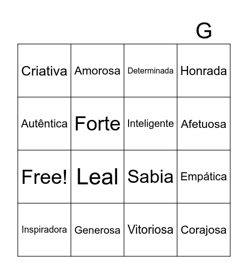 Bingo Chá das Mulheres Bingo Card