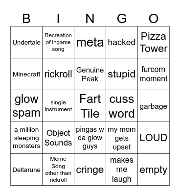 Cursed Composer Islands Bingo Card