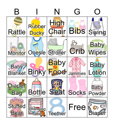 Baby Shower Bingo Card