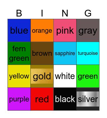 Color Bingo Card