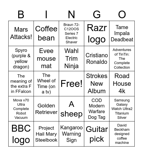Stack Bingo August Ed. Bingo Card