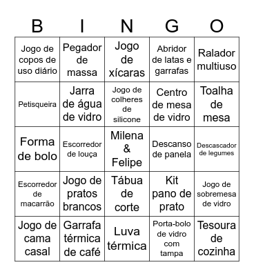 Doce Lar da Milena Bingo Card