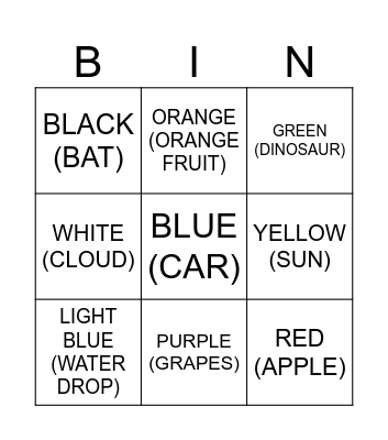 Color bingo Card