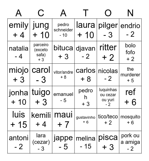 hackathon ifc 2026 Bingo Card