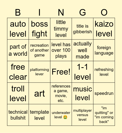 mario maker 2 hot courses bingo extravagnza Bingo Card
