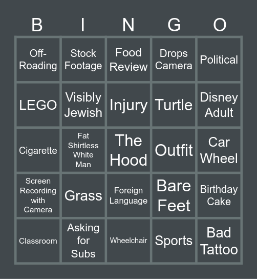 Obscure Tube Bingo Card