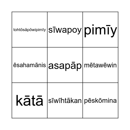 TSEC Language Camp Bingo Card