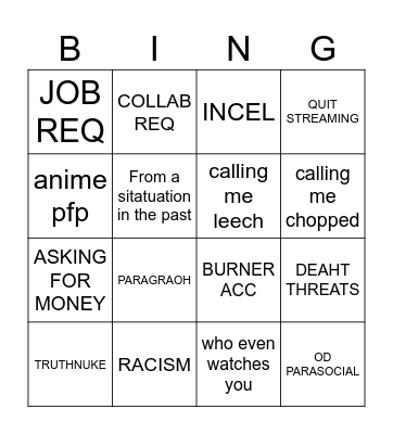 YUGI2X MESSAGE REQ Bingo Card