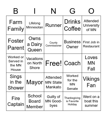 SVF Meet & Greet Bingo Card