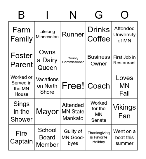 SVF Meet & Greet Bingo Card