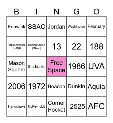 GMU Bingo! Bingo Card