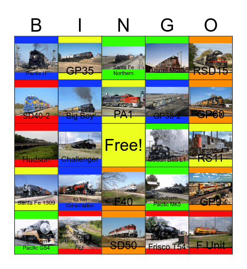 The Missouri-Kansas-Texas, the Saint Louis Southwestern, the Atchison, Topeka and Santa Fe and other Railroads in Texas Bingo Card