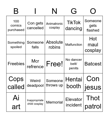FAN EXPO CHI 26’ Bingo Card