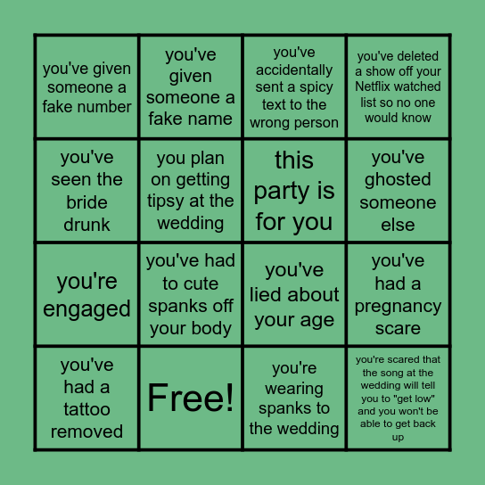 Her taco is off the menu! Drink if... Bingo Card