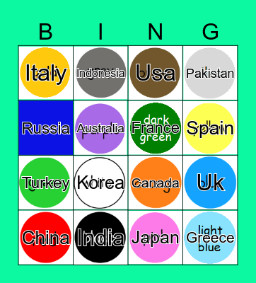 Colour Bingo Card
