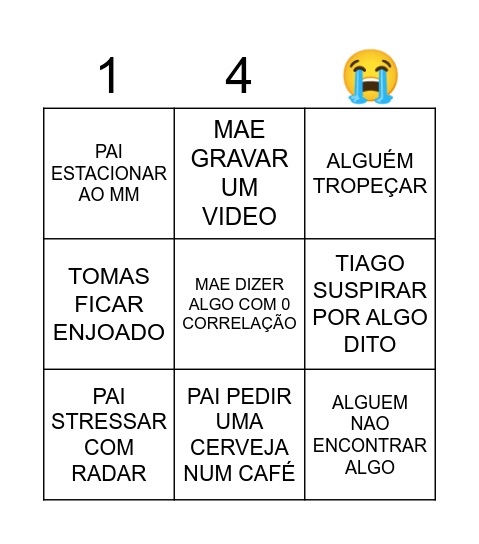 Viagem Bingo Card