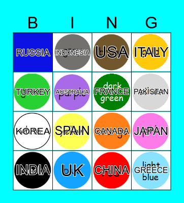 Colour Bingo Card