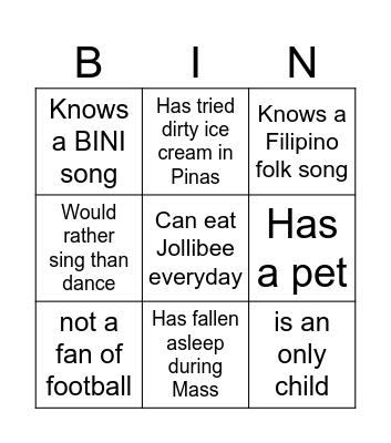 SUMMER WORKSHOP Bingo Card
