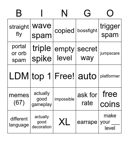 Recent Tab Bingo Card