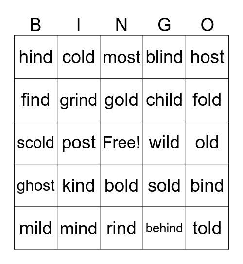 Exceptions BINGO Card